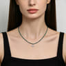 925 Sterling Silver Blue Topaz Starburst and Malachite Bead Pendant Necklace