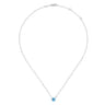 925 Sterling Silver Blue Topaz and Diamond Pendant Necklace - 0.02 ct