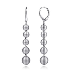 925 Sterling Silver Brush Beads Drop Earrings