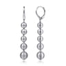 925 Sterling Silver Brush Beads Drop Earrings