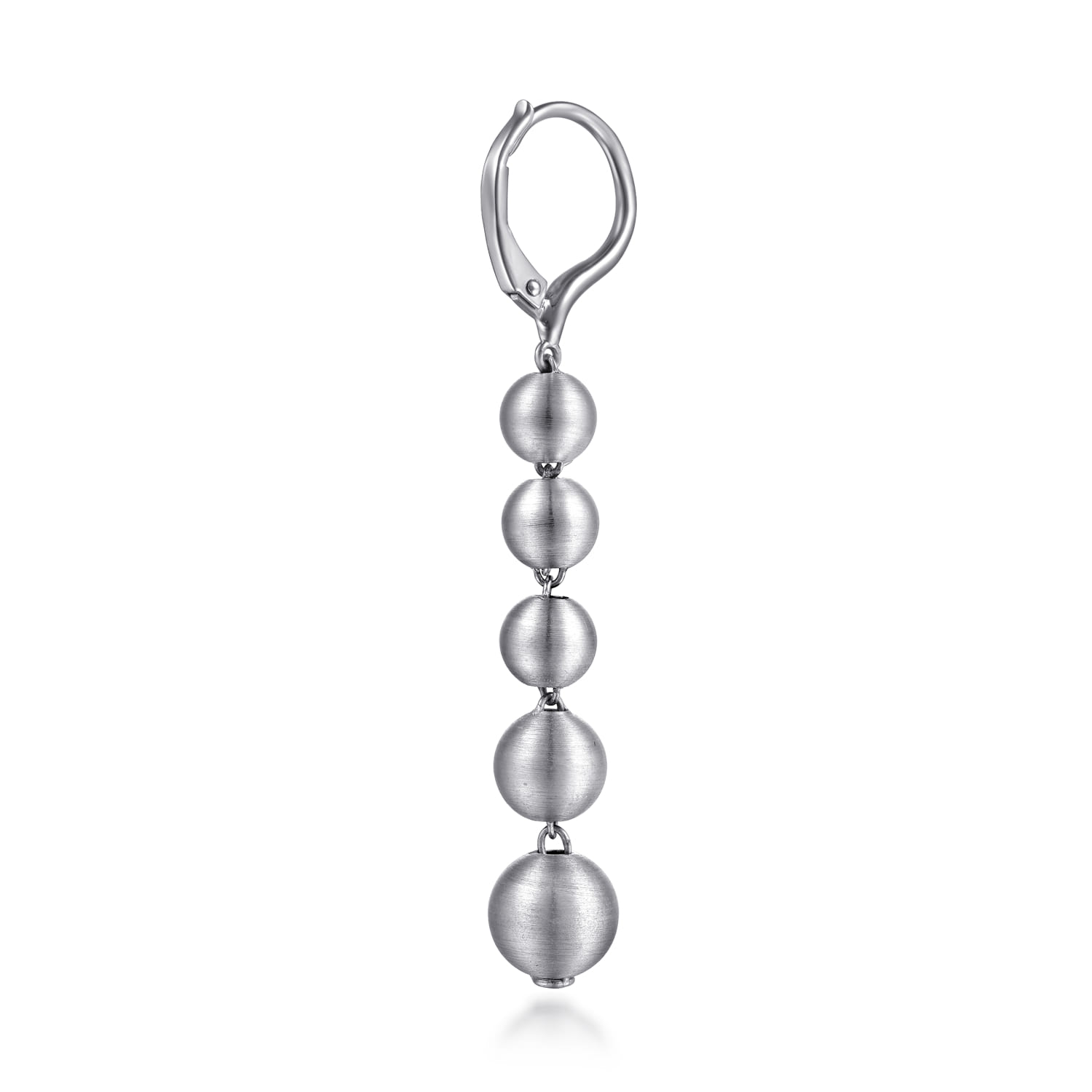 925 Sterling Silver Brush Beads Drop Earrings - Shot 2