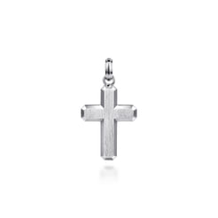 925 Sterling Silver Brushed Cross Pendant