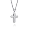 925 Sterling Silver Brushed Cross Pendant