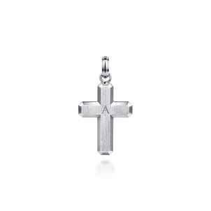 925 Sterling Silver Brushed Cross Pendant