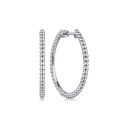 925 Sterling Silver Bujukan 30mm Classic Hoop Earrings