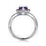 925 Sterling Silver Bujukan Amethyst Chevron Ring