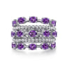 925 Sterling Silver Bujukan Amethyst Easy Stackable Ring