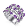 925 Sterling Silver Bujukan Amethyst Easy Stackable Ring