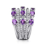 925 Sterling Silver Bujukan Amethyst Easy Stackable Ring