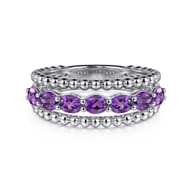 925 Sterling Silver Bujukan Amethyst Easy Stackable Ring