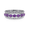 925 Sterling Silver Bujukan Amethyst Easy Stackable Ring