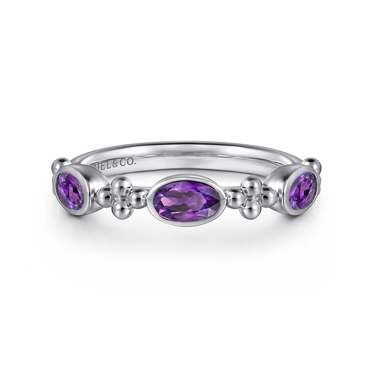 925 Sterling Silver Bujukan Amethyst Fashion Ladies Ring - Shot 1
