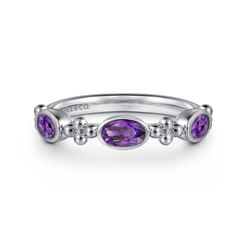 925 Sterling Silver Bujukan Amethyst Fashion Ladies Ring