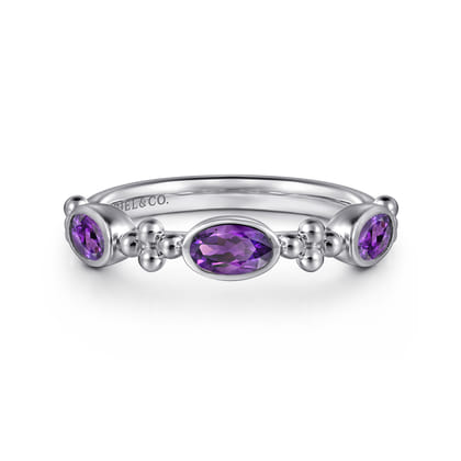 925 Sterling Silver Bujukan Amethyst Fashion Ladies Ring