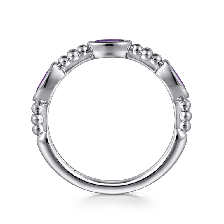 925 Sterling Silver Bujukan Amethyst Fashion Ladies Ring - Shot 2