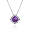 925 Sterling Silver Bujukan Amethyst Pendant Necklace