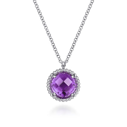 925 Sterling Silver Bujukan Amethyst Pendant Necklace