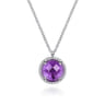 925 Sterling Silver Bujukan Amethyst Pendant Necklace