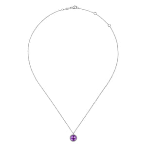 925 Sterling Silver Bujukan Amethyst Pendant Necklace