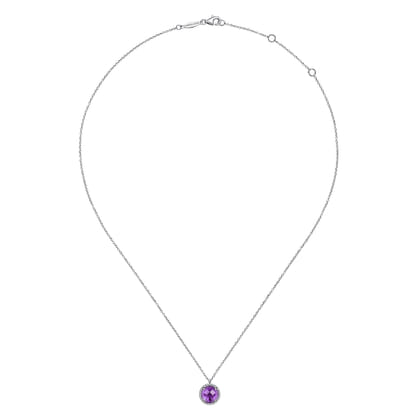 925 Sterling Silver Bujukan Amethyst Pendant Necklace