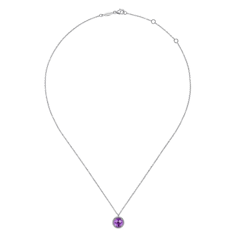 925 Sterling Silver Bujukan Amethyst Pendant Necklace - Shot 2