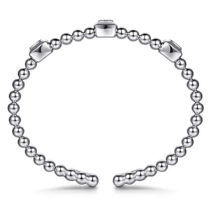 925 Sterling Silver Bujukan Amethyst Station Bangle Bracelet