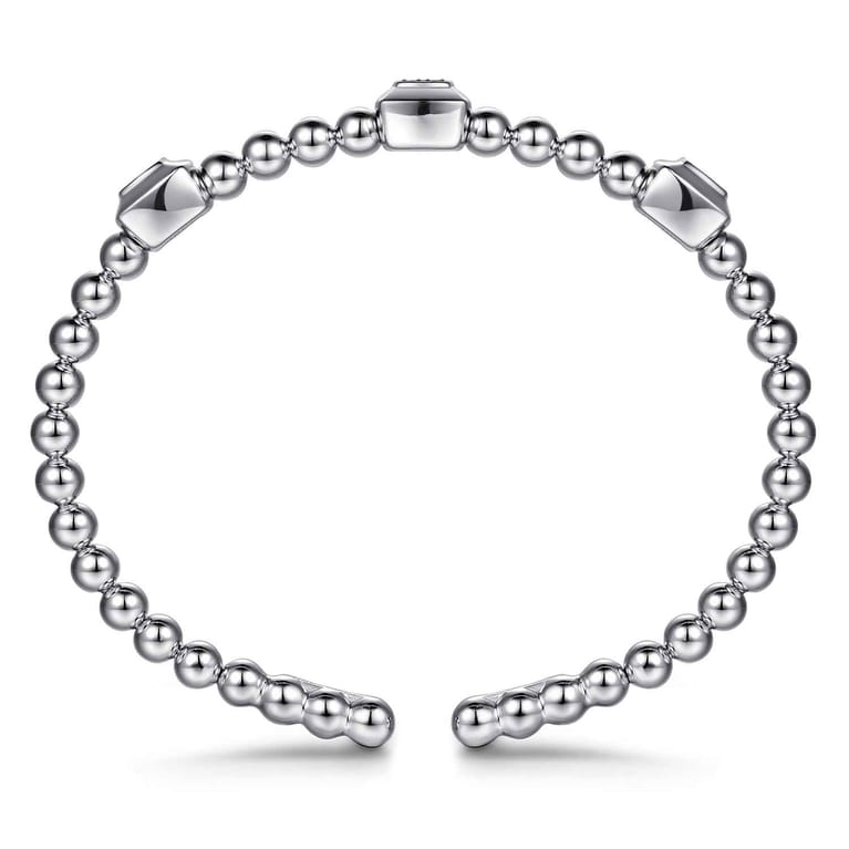 925 Sterling Silver Bujukan Amethyst Station Bangle Bracelet - Shot 3