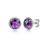 925 Sterling Silver Bujukan Amethyst Stud Earrings