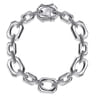 925 Sterling Silver Bujukan And Elongated Octagon Link Chain Bracelet
