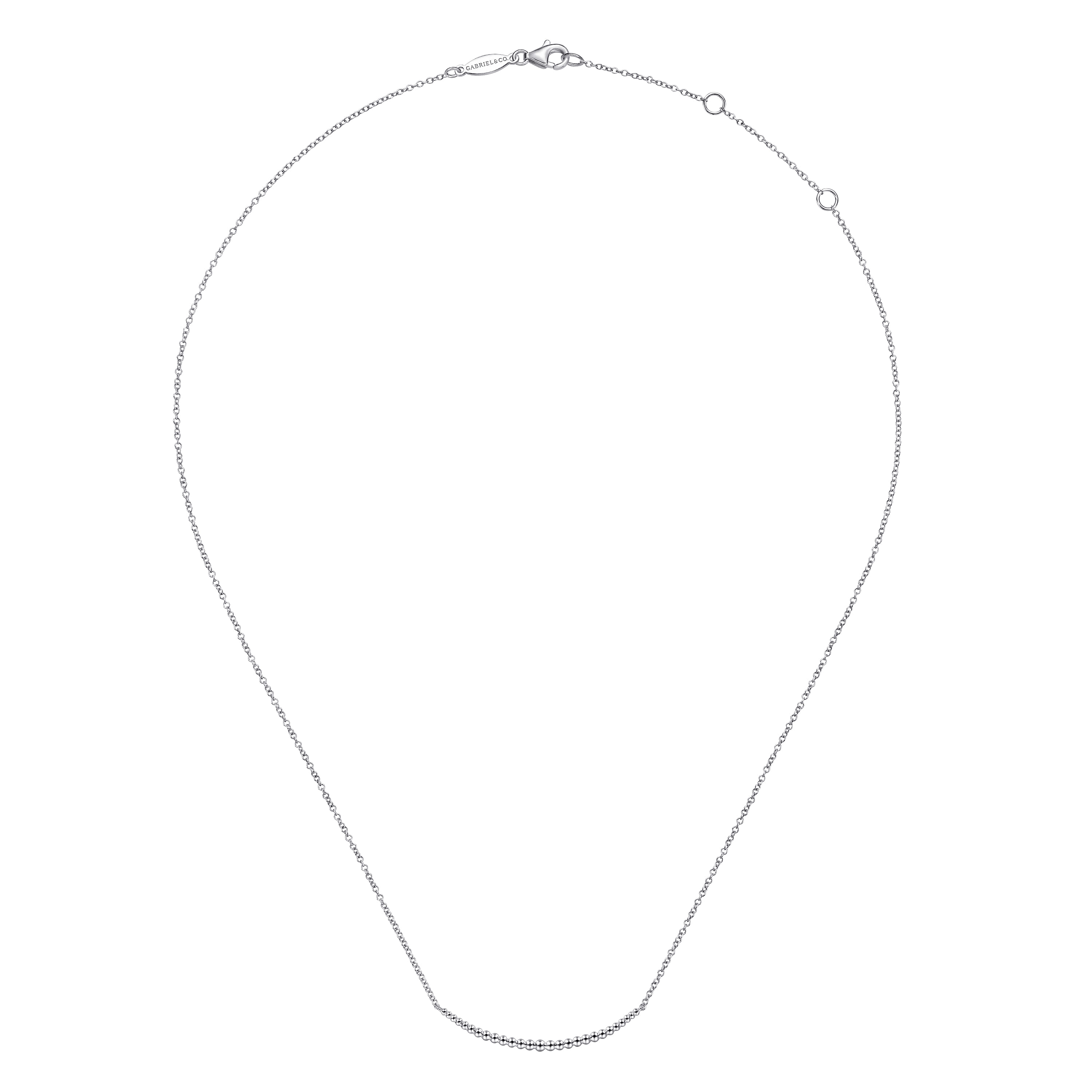 925 Sterling Silver Bujukan Bead Bar Necklace - Shot 2