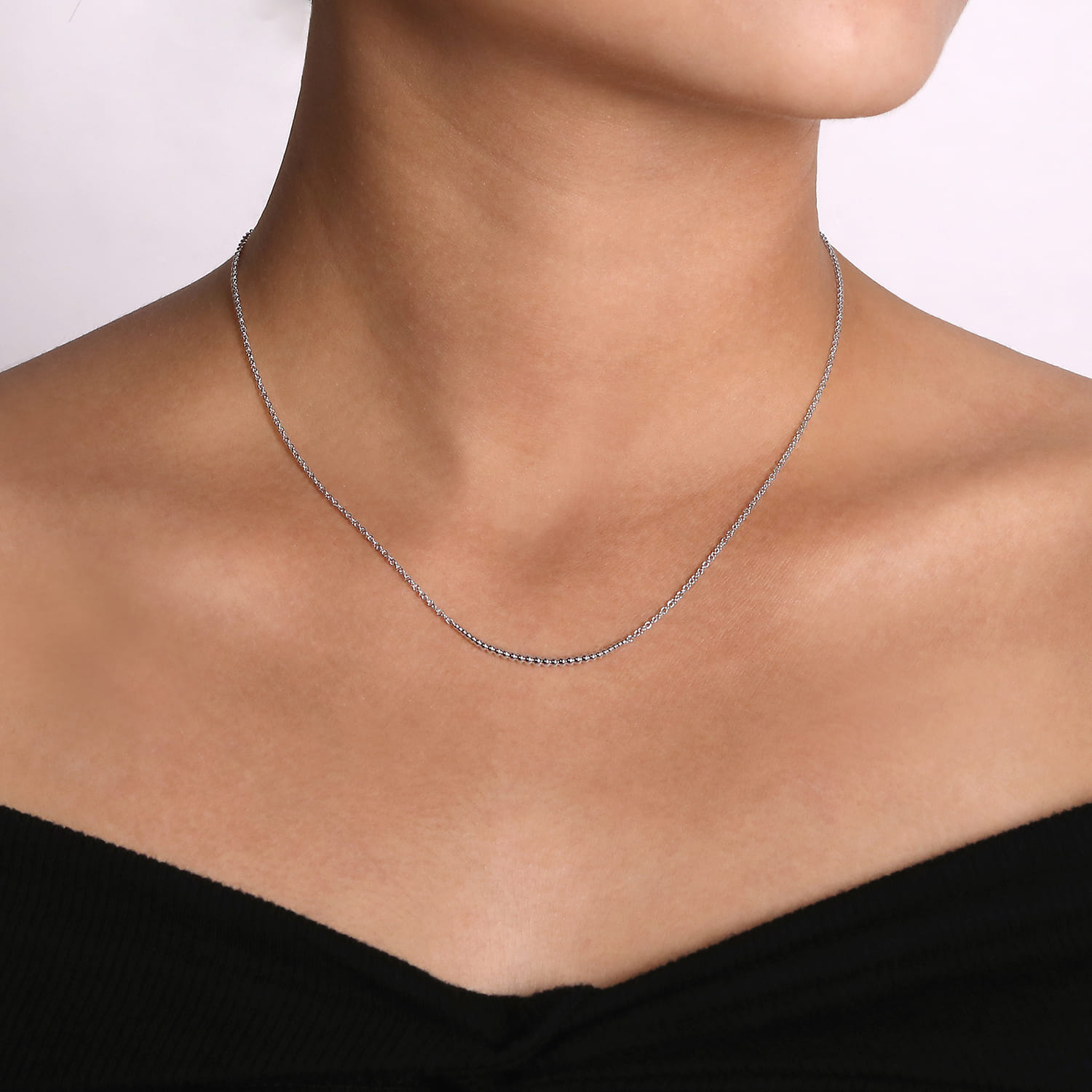 925 Sterling Silver Bujukan Bead Bar Necklace - Shot 3