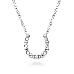 925 Sterling Silver Bujukan Bead Horseshoe Necklace