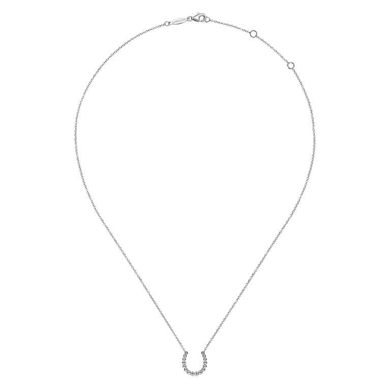 925 Sterling Silver Bujukan Bead Horseshoe Necklace - Shot 2