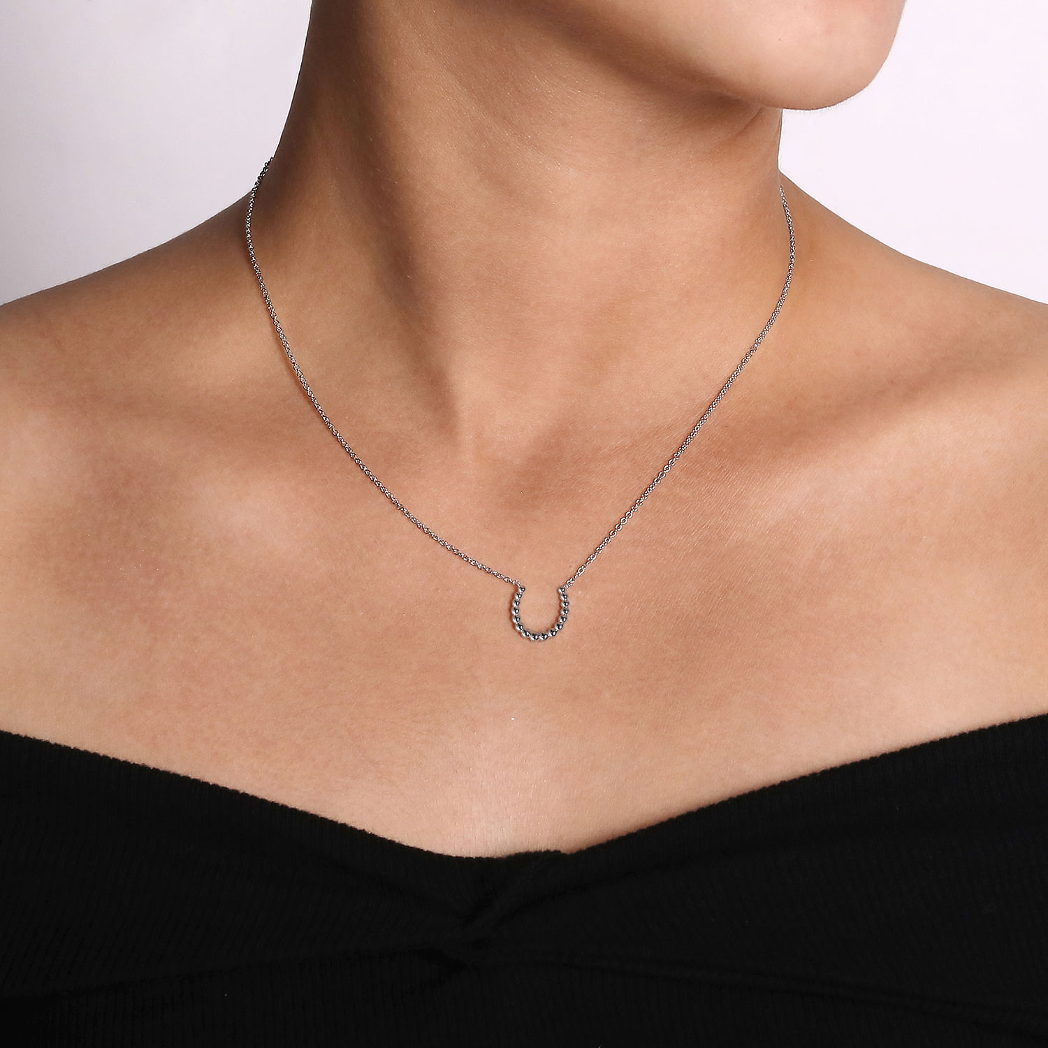 925 Sterling Silver Bujukan Bead Horseshoe Necklace @ $95