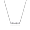 925 Sterling Silver Bujukan Beaded Bar Necklace