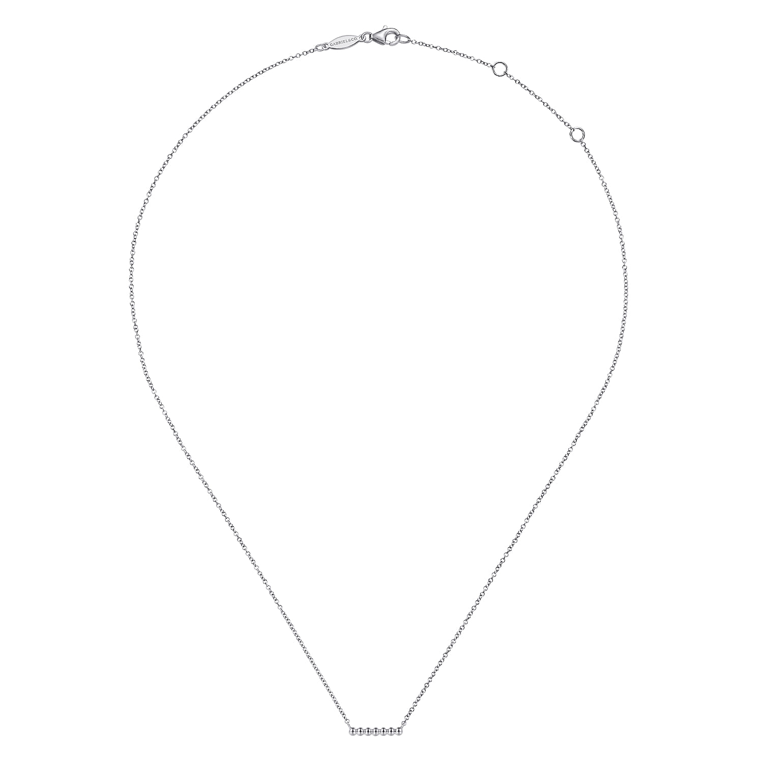 925 Sterling Silver Bujukan Beaded Bar Necklace - Shot 2