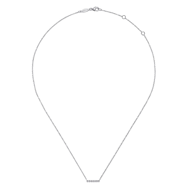 925 Sterling Silver Bujukan Beaded Bar Necklace - Shot 2