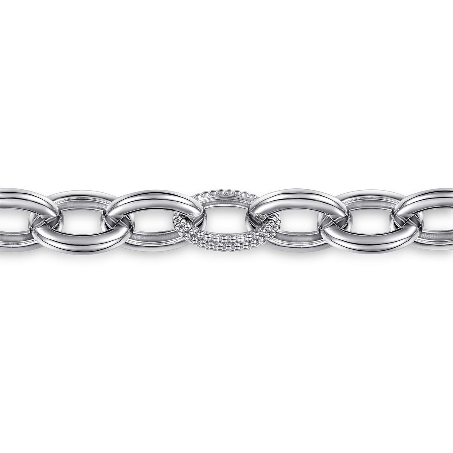 925 Sterling Silver Bujukan Beaded Link Chain Bracelet - Shot 2