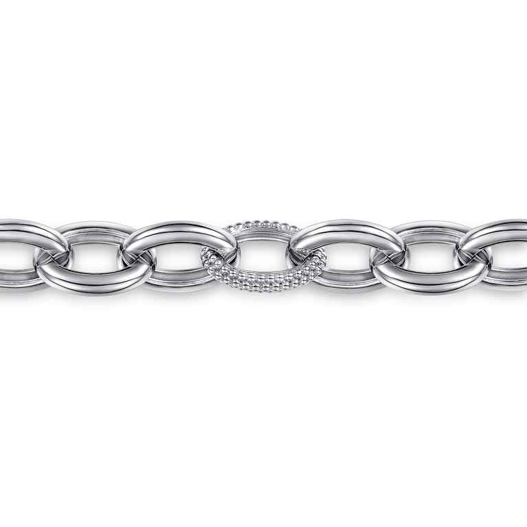 925 Sterling Silver Bujukan Beaded Link Chain Bracelet - Shot 2