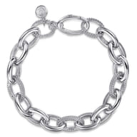925 Sterling Silver Bujukan Beaded Link Chain Bracelet