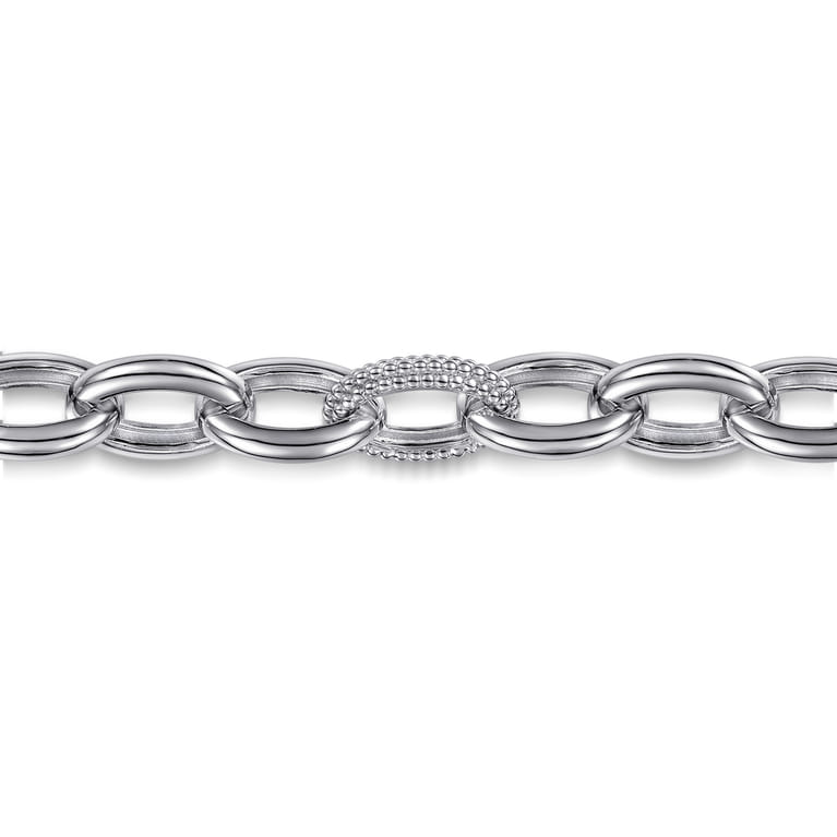 925 Sterling Silver Bujukan Beaded Link Chain Bracelet - Shot 2