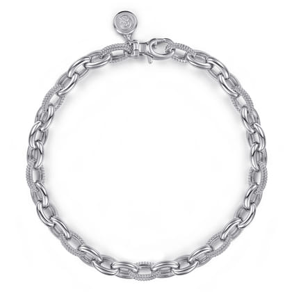 925 Sterling Silver Bujukan Beaded Link Chain Bracelet