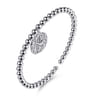 925 Sterling Silver Bujukan Beaded Sand Dollar Charm Bangle Bracelet