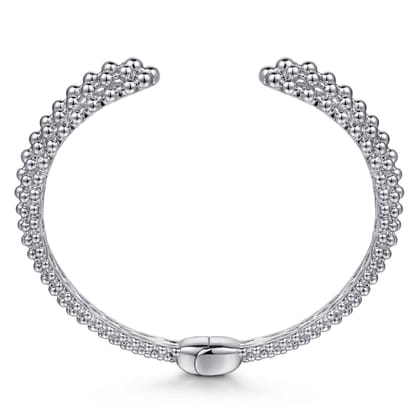 925 Sterling Silver Bujukan Beaded Split Bangle