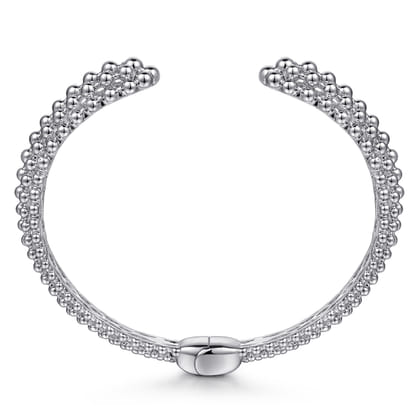 925 Sterling Silver Bujukan Beaded Split Bangle