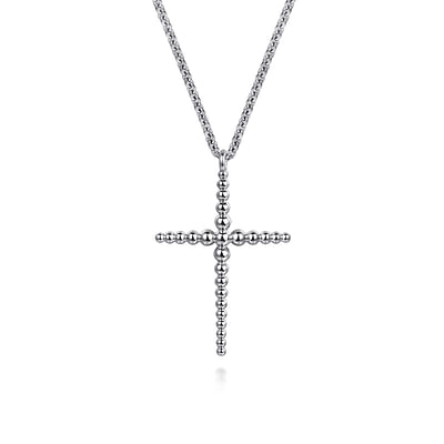 925 Sterling Silver Bujukan Beads Cross Pendant Necklace