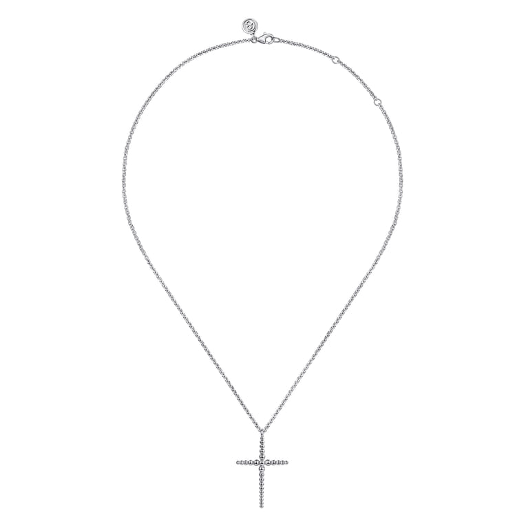 925 Sterling Silver Bujukan Beads Cross Pendant Necklace - Shot 2