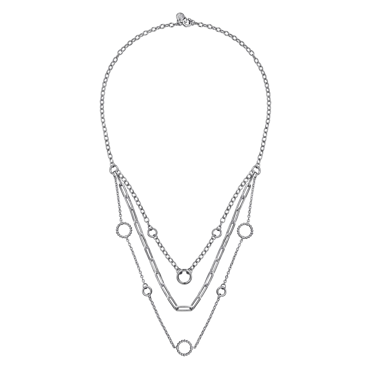 新作人気 925 Sterling Silver Bujukan Beads Link Chain Layered アクセサリー