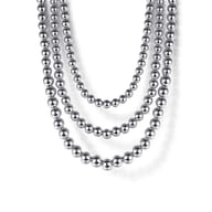 925 Sterling Silver Bujukan Beads Three Layered Necklace
