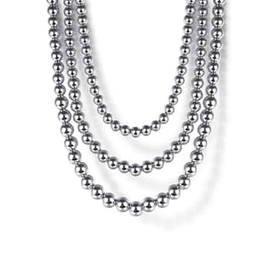 925 Sterling Silver Bujukan Beads Three Layered Necklace